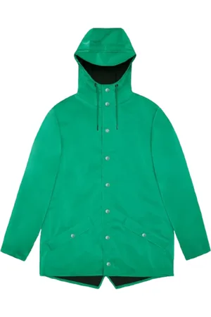 Rains Kurtki, Mężczyzna, Zielony, S, Wodoodporna kurtka unisex z zatrzaskami