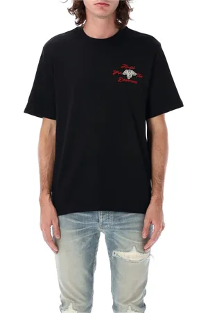 AMIRI Koszulki, Mężczyzna, Czarny, L, Bawełna, Dreamers T-shirt z haftem