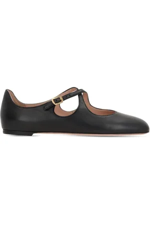 Bally Buty, Kobieta, Czarny, 39 EU, Skóra, Czarne skórzane baleriny Beliska
