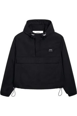 Ami Bluzy, Mężczyzna, Czarny, S, Bawełna, Bluza z kapturem przeciwdeszczowa