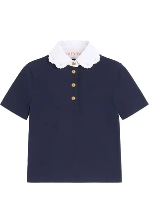 VALENTINO GARAVANI Koszulki, Kobieta, Niebieski, M, Len, Casual Polo T-shirt w różnych kolorach