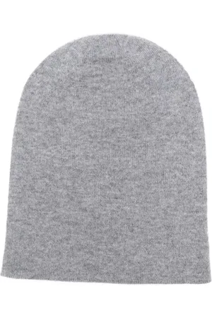 Saint Laurent Akcesoria, Kobieta, Szary, ONE SIZE, Kaszmir, Czapka z logo z dzianiny kaszmirowej