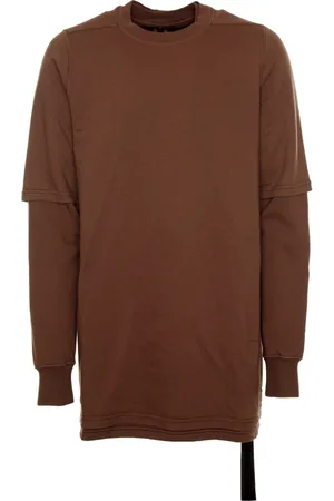 Rick Owens Koszulki, Mężczyzna, brązowy, M, Bawełna, Oversize`owa bluza z doszytą koszulką