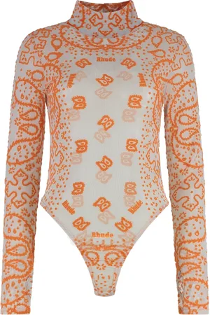 Rhude Koszulki, Kobieta, Wielobarwność, S, Poliester, Body z Otworem na Guzik z Tyłu