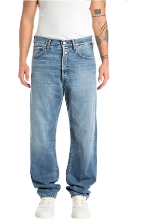Replay Jeansy, Mężczyzna, Niebieski, W36, Bawełna, Indigo Wide Jeansy