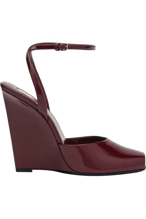 Saint Laurent Buty, Kobieta, Czerwony, 37 EU, Skóra, Sandały na Niskim Obcasie Orhand