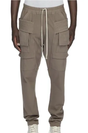 Rick Owens Spodnie, Mężczyzna, Szary, L, Bawełna, Luxor Creatch Cargo Trousers