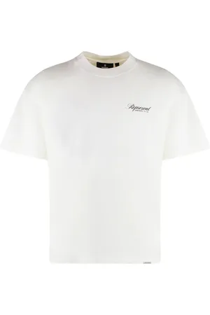 Represent Koszulki, Mężczyzna, Beżowy, XL, Bawełna, Prążkowany T-shirt z bawełny z okrągłym dekoltem