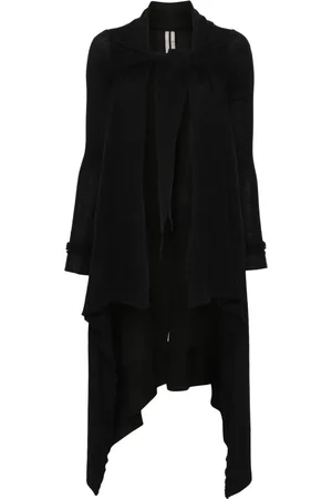Rick Owens Swetry, Kobieta, Czarny, M, Wełna, Sweter z Prążkowanej Dzianiny