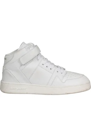 Saint Laurent Buty, Mężczyzna, Biały, 42 EU, Skóra, Postarzane skórzane sneakersy Lax