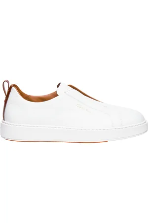 santoni Buty, Mężczyzna, Biały, 42 EU, Skóra, Wsuwane sneakersy Victory z garbowanej skóry