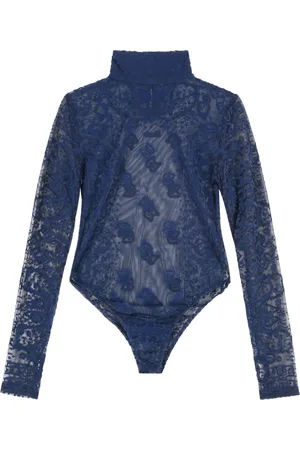 Rhude Koszulki, Kobieta, Niebieski, XL, Tiul, Body z tiulu z wycięciem