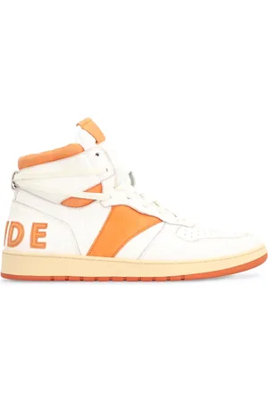 Rhude Buty, Mężczyzna, Biały, 42 EU, Skóra, Vintage Skórzane Sneakersy High-Top