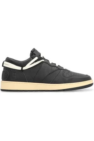 Rhude Buty, Mężczyzna, Czarny, 44 EU, Skóra, Sneakersy skórzane Vintage z dodatkowymi sznurówkami