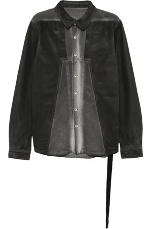 Rick Owens Koszule, Mężczyzna, Szary, L, Bawełna, Splintered Shirt Stone