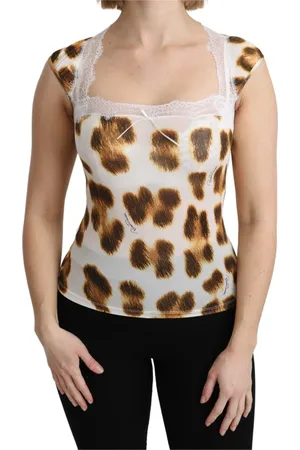 Roberto Cavalli Koszulki, Kobieta, Wielobarwność, XS, Leopard Lingerie Top