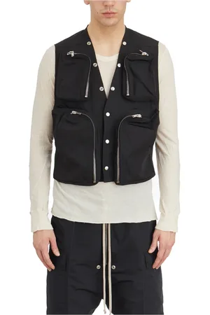 Rick Owens Kurtki, Mężczyzna, Czarny, M, Bawełna, Kamizelka Cargo