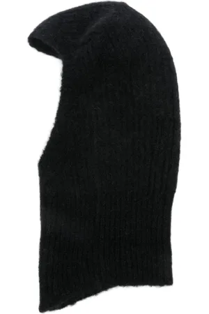 Rick Owens Akcesoria, Kobieta, Czarny, ONE SIZE, Czarna prążkowana czapka beanie