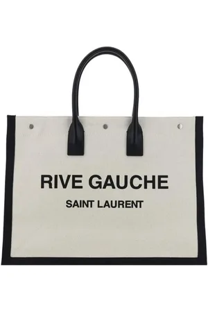 Saint Laurent Torebki, Mężczyzna, Biały, ONE SIZE, Bawełna, Bawełniana torebka Monogram z skórzanymi uchwytami