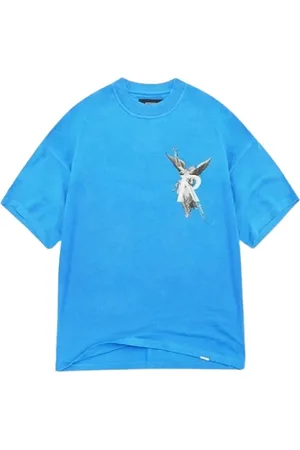 Represent Koszulki, Mężczyzna, Niebieski, L, Bawełna, Logo T-Shirt Electric Blu Cotton