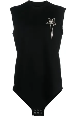 Rick Owens Koszulki, Kobieta, Czarny, M, Bawełna, Czarny Tank Top z Logo