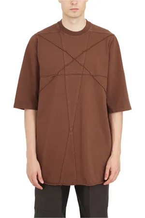 Rick Owens Koszulki, Mężczyzna, brązowy, S, Bawełna, Jumbo T-shirt z krótkim rękawem