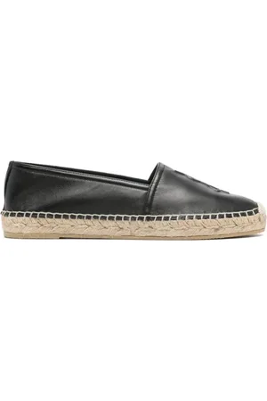 Saint Laurent Buty, Kobieta, Czarny, 36 EU, Skóra, Czarne espadryle ze skóry cielęcej