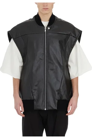 Rick Owens Kurtki, Mężczyzna, Czarny, M, Denim, Denimowa, puchowa kamizelka lotnicza Jumbo