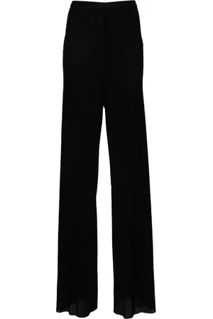 Rick Owens Spodnie, Kobieta, Czarny, S, Luźne spodnie z szerokimi nogawkami i detalami szwów
