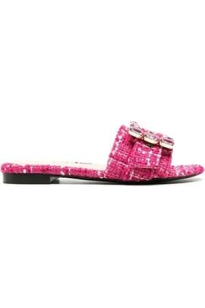 ROBERTO FESTA Buty, Kobieta, Czerwony, 37 EU, Tweed, Czerwone sandały z efektem tweed wiśniowego cienia