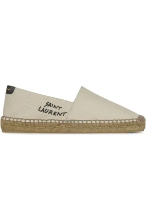 Saint Laurent Buty, Kobieta, Beżowy, 40 EU, Espadryle płócienne skórzane wsuwane