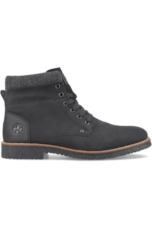 Rieker Buty, Mężczyzna, Czarny, 45 EU, Czarne Casualowe Botki Sznurowane
