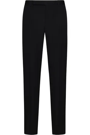 Saint Laurent Spodnie, Mężczyzna, Czarny, XL, Wełna, Czarne wełniane spodnie garniturowe