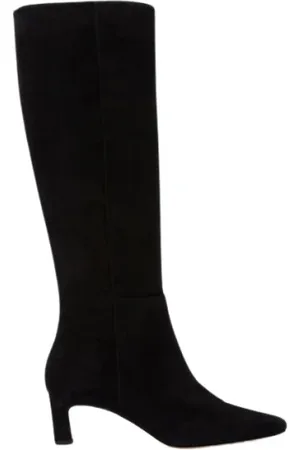 Scarosso Buty, Kobieta, Czarny, 37 1/2 EU, Zamsz, Kozaki za kolano Kira z czarnego zamszu