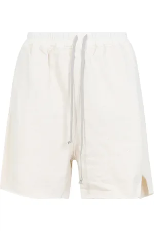 Rick Owens Szorty, Mężczyzna, Biały, S, Bawełna, Drkshdw Zipper Detail Drawstring Cotton Shorts