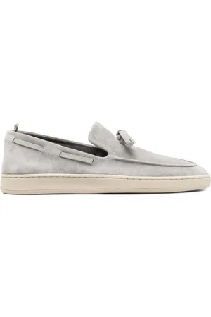 Officine creative Buty, Mężczyzna, Szary, 43 EU, Zamsz, Suede Mokasyny Made in Italy