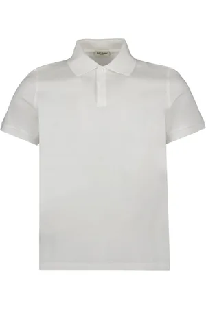 Saint Laurent Koszulki, Mężczyzna, Biały, M, Bawełna, Klasyczna koszulka polo