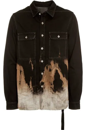 Rick Owens Kurtki, Mężczyzna, Wielobarwność, L, Denim, Denimowa koszula wierzchnia zapinana na guziki