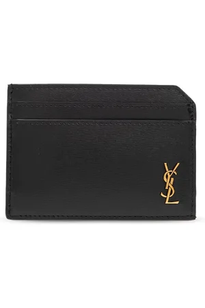 Saint Laurent Akcesoria, Mężczyzna, Czarny, ONE SIZE, Skóra, Mały Portfel na Karty Cassandre