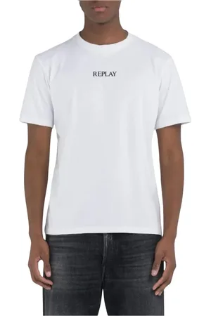 Replay Koszulki, Mężczyzna, Biały, M, Bawełna, Logo T-Shirt