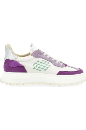BE POSITIVE Buty, Kobieta, Fioletowy, 37 EU, Nylon, Biała i Fioletowa Skórzana Sneaker Cuprace Wing
