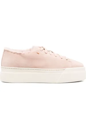 santoni Buty, Kobieta, Różowy, 39 1/2 EU, Sneakersy na platformie z wyściółką z kożucha