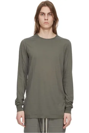 Rick Owens Bluzy, Kobieta, Zielony, S, Bawełna, Transparentna Bluza z Okrągłym Dekoltem