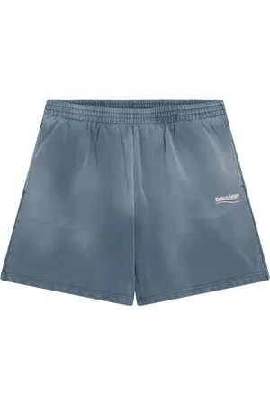 Balenciaga Szorty, Mężczyzna, Niebieski, XL, Len, Krótkie Szorty Bermuda dla Mężczyzn