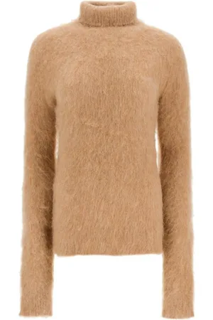 Sportmax Swetry, Kobieta, Beżowy, L, Beżowy Sweter z Alpaki dla Kobiet