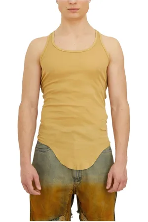 Rick Owens Koszulki, Mężczyzna, Żółty, XS, Bawełna, Top bez rękawów