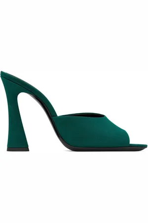 Saint Laurent Buty, Kobieta, Zielony, 37 EU, Skóra, Sandały Suite Mule