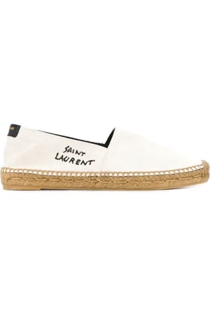 Saint Laurent Buty, Kobieta, Beżowy, 39 EU, Espadryle z haftowanym logo