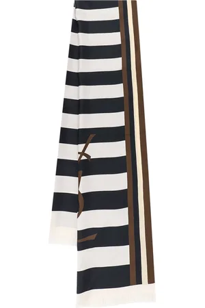 Saint Laurent Akcesoria, Mężczyzna, brązowy, ONE SIZE, Jedwabny szal z geometrycznym wzorem