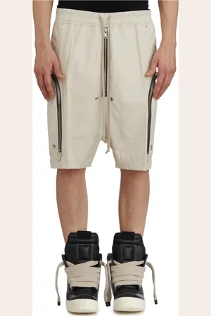 Rick Owens Szorty, Mężczyzna, Biały, M, Bawełna, Nowoczesne bermudy w stylu Bauhaus